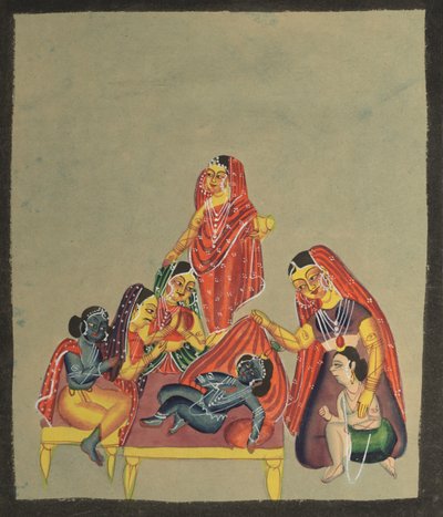 Adorazione del bambino Krishna, 1800 da Unbekannt