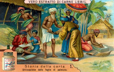 Storia della carta: Uso delle foglie di palma da Unbekannter Künstler