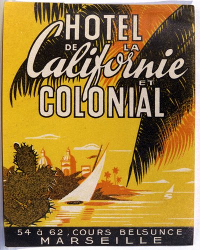 Hotel de California, Marsiglia, c.1930 da Unbekannter Künstler