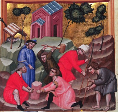 Muratori e scalpellini, c. 1300 da Unbekannter Künstler