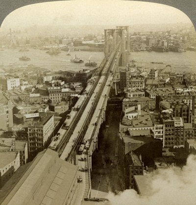 Ponte di Brooklyn, New York, USA da Underwood and Underwood