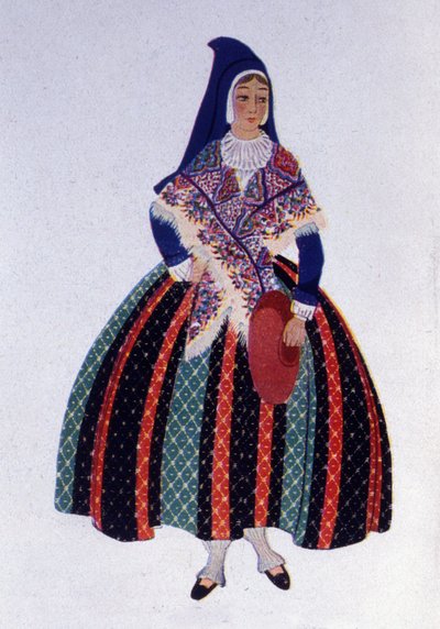 Costume tradizionale della fanciulla di Béarn da Unknown artist