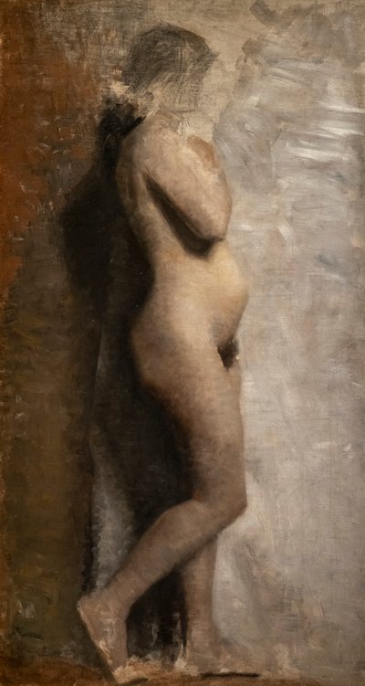 Modella femminile nuda, profilo da Vilhelm Hammershoi