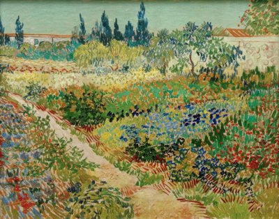 Giardino fiorito con sentiero da Vincent van Gogh