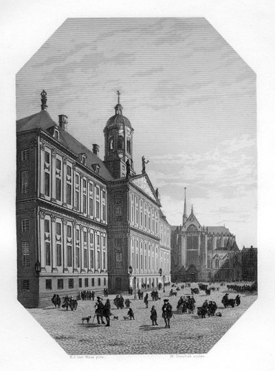 Municipio di Amsterdam, Paesi Bassi, c1870 da W. Steelink