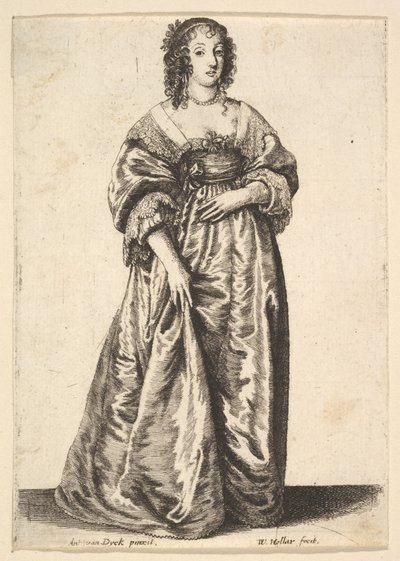 Figura di una signora in piedi, 1625-77 da Wenceslaus Hollar