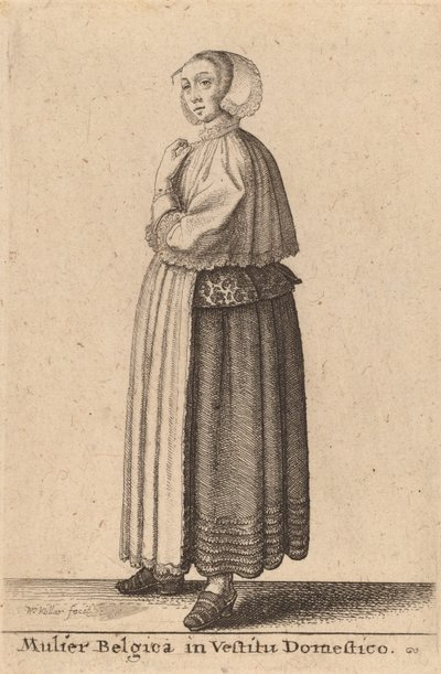 Mulier Belgica in Vestitu Domestico da Wenceslaus Hollar