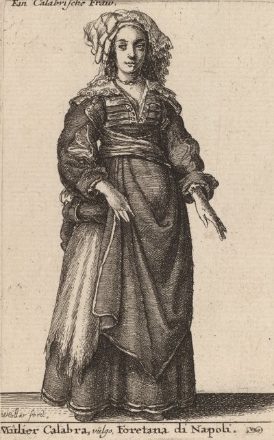 Donna calabrese, volgarmente, Foretana di Napoli da Wenceslaus Hollar