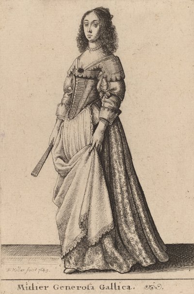 Donna Nobile Francese, 1643 da Wenceslaus Hollar