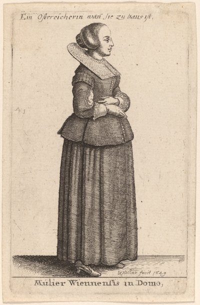 Donna viennese in casa da Wenceslaus Hollar