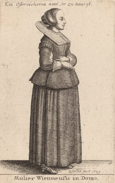 Mulier Wiennensis in Domo, 1649 da Wenceslaus Hollar