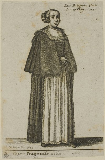 Ragazza di Praga da Wenceslaus Hollar