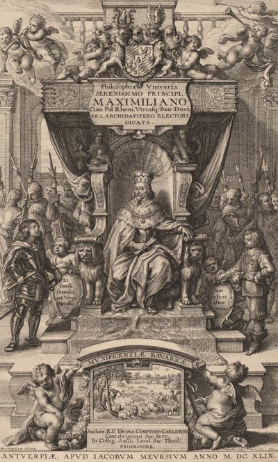 Pagina del titolo di Philosophia Universia, 1649 da Wenceslaus Hollar