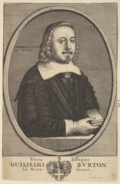 Vera Effigies Guilielmi Burton L.L. Baccalaurei, 1657-58 da Wenceslaus Hollar