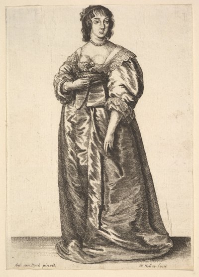 Signora a figura intera, dopo Anthony van Dyck da Wenceslaus Hollar