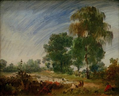 Paesaggio di brughiera di fine estate con stagno da Wilhelm Busch