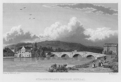 Ponte di Strammongate, Kendal (incisione) da William (after) Westall