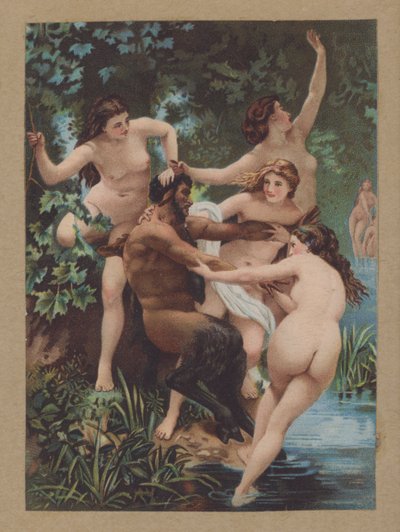 Satiro e ninfe da William Adolphe (after) Bouguereau