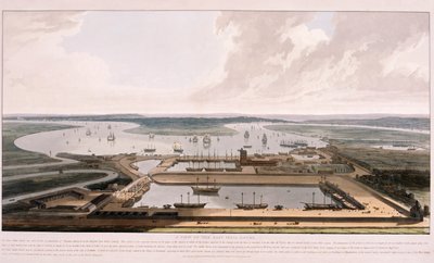 East India Docks, Poplar, Londra da William Daniell