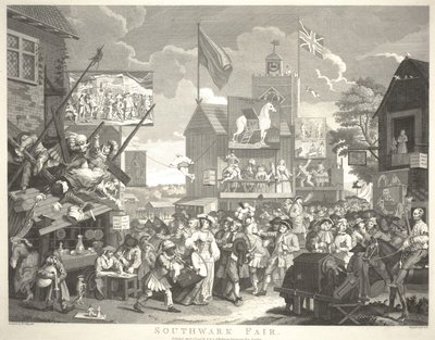 Fiera di Southwark, inciso da Thomas Cook da William Hogarth