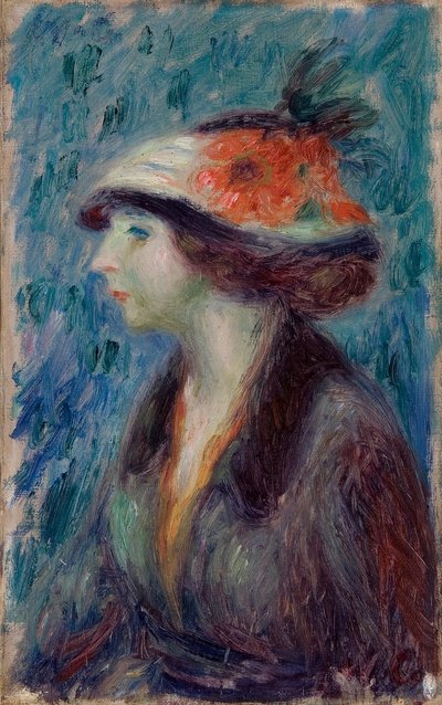 Ragazza con cappello fiorito da William James Glackens