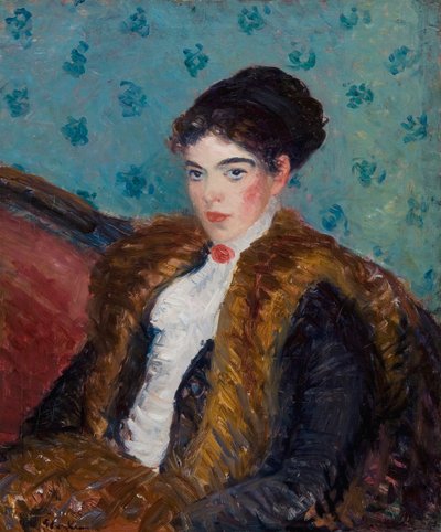 Ragazza con pellicce di volpe da William James Glackens