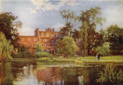 Il lago e i nuovi edifici, Emmanuel College da William Matthison