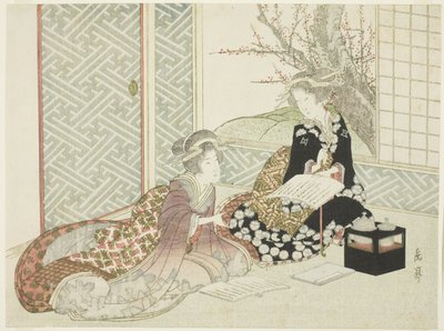 Due donne che leggono da Yashima Gakutei