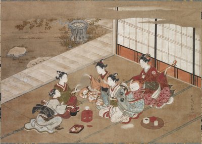 Giocare al gioco della mano, c. 1760 da Yasumasa Hasegawa