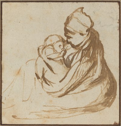 Madre e bambino da after Rembrandt van Rijn