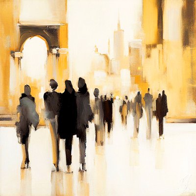 Vita urbana: Silhouette impressionista astratta da F. Abderrahim