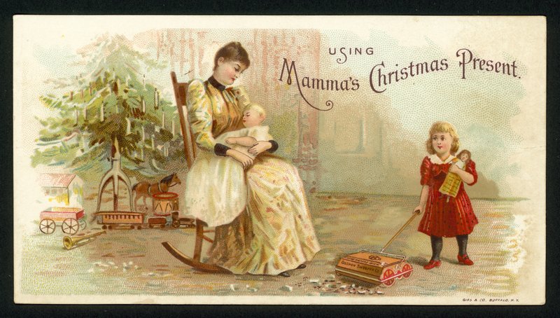 Usando il regalo di Natale di mamma da American School