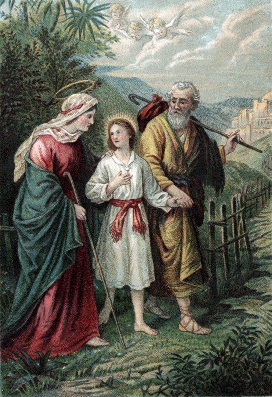 Giuseppe e Maria con Gesù da English School
