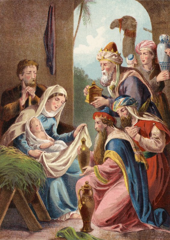Natività di Gesù Cristo, con i Tre Magi da English School