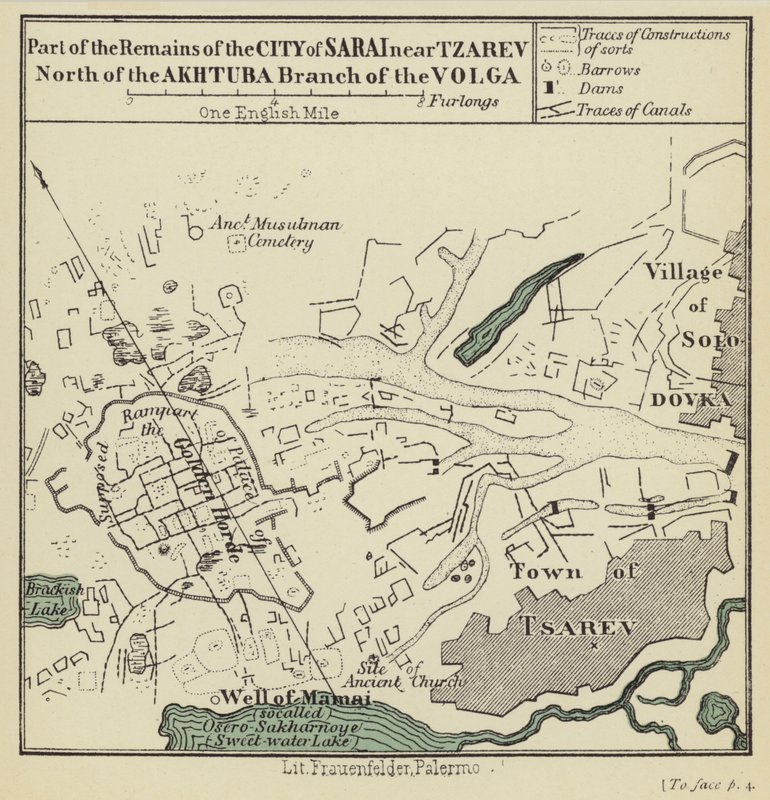 Parte dei Resti della Città di Sarai vicino a Tzarev a Nord del Ramo Akhtuba del Volga da English School