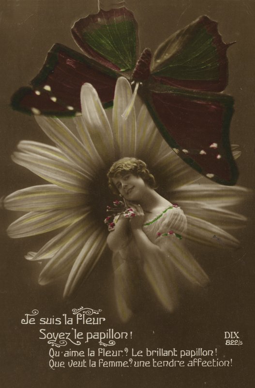 Ragazza con una farfalla da French Photographer