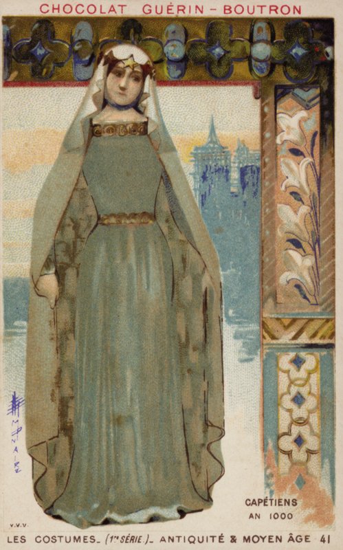 Costume femminile francese della dinastia capetingia, 1000 da French School