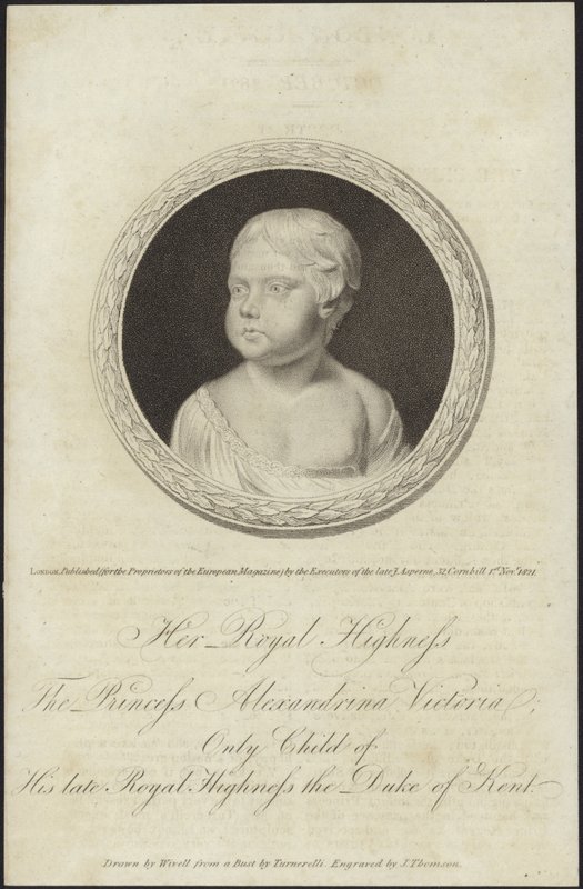 Busto della principessa Alexandrina Victoria da Abraham Wivell
