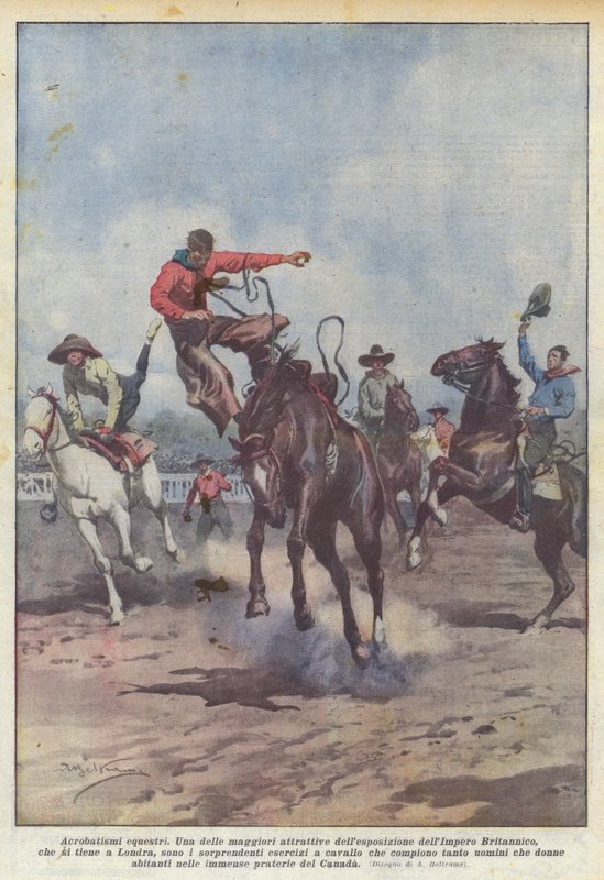 Acrobatismi equestri da Achille Beltrame