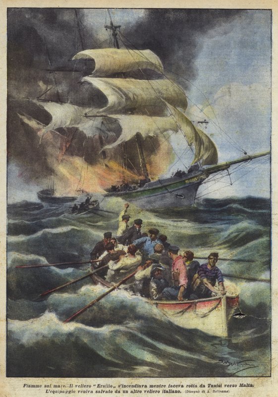Fiamme sul mare da Achille Beltrame