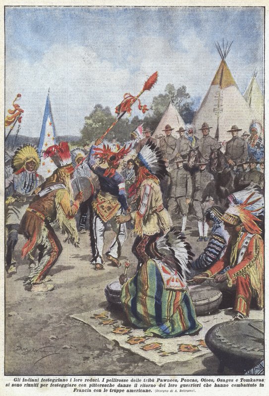 Gli indiani festeggiano i loro reduci da Achille Beltrame