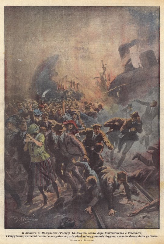 Il disastro di Batignolles (Parigi) da Achille Beltrame