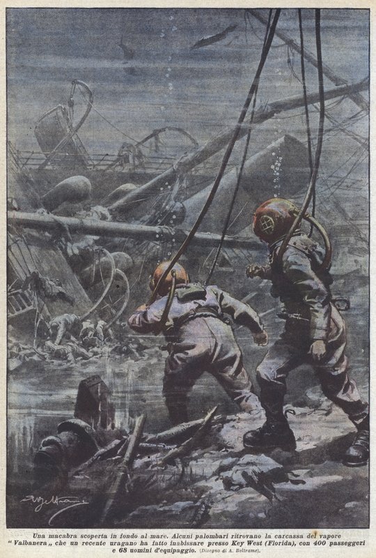 Una macabra scoperta in fondo al mare da Achille Beltrame