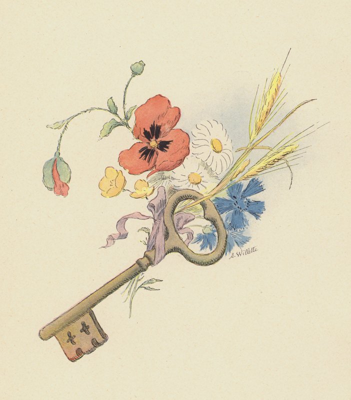 Chiave e fiori da Adolphe Leon Willette