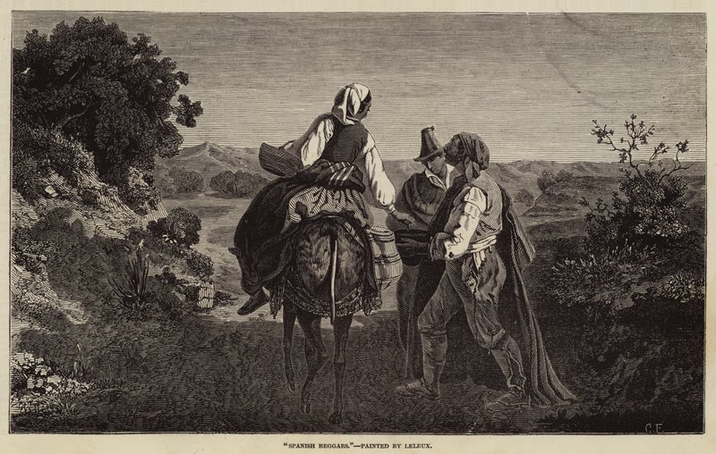 Mendicanti spagnoli da Adolphe Pierre Leleux