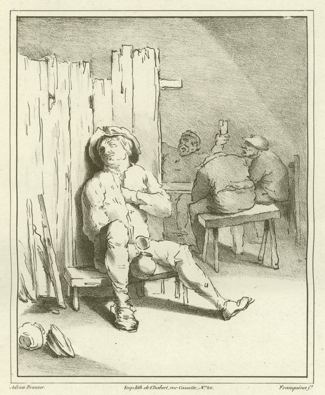 Un ubriaco addormentato da Adriaen Brouwer
