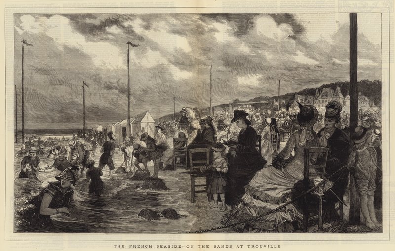 La spiaggia francese, sulla sabbia a Trouville da Adrien Emmanuel Marie