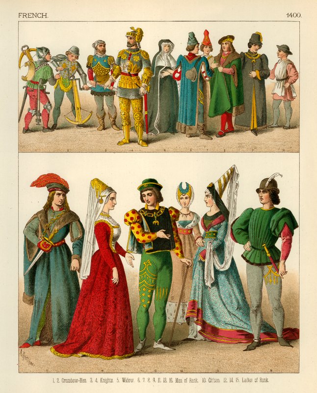 Costume francese 1400 da Albert Kretschmer