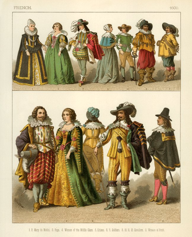 Costumi francesi 1600 da Albert Kretschmer