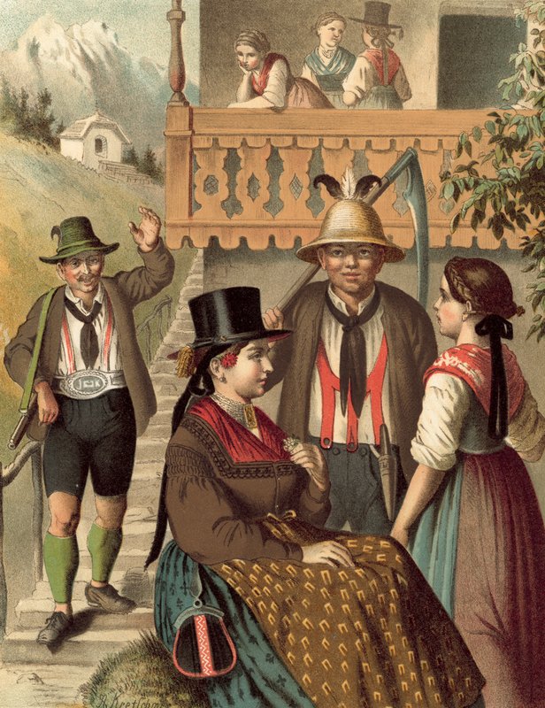 Costume tedesco, Oesterreich, Pinzgau da Albert Kretschmer